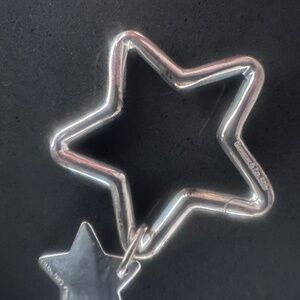 Authentic Tiffany & Co. vintage double star key ring / key chain 925